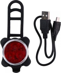 Задний велосипедный фонарь Dunlop 3 Led SMD с USB-зарядкой цена и информация | Велосипедные фонари, отражатели | 220.lv