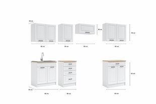 Virtuves mēbeles INGRID 240cm-bialy mat (balts paklājs) cena un informācija | Virtuves komplekti | 220.lv