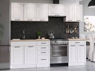 Virtuves mēbeles INGRID 240cm-bialy mat (balts paklājs) cena un informācija | Virtuves komplekti | 220.lv