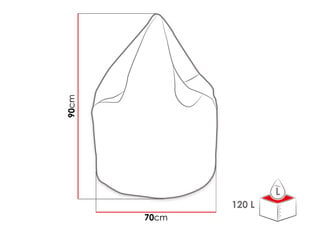 Sedēšanas maiss Liwiko Mini 120 L-Lux 23, melns цена и информация | Кресла-мешки и пуфы | 220.lv