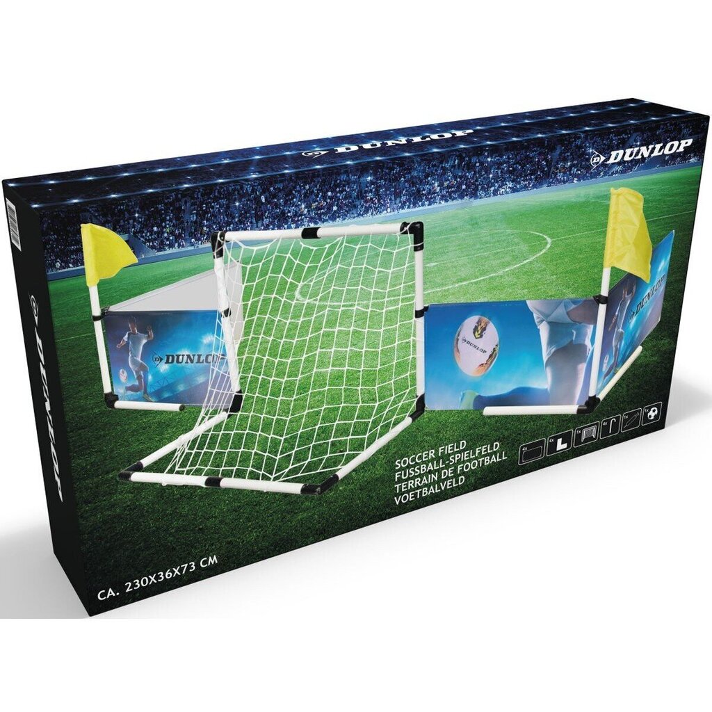 Futbola vārti un laukums Dunlop, 230 x 73 x 36 cm цена и информация | Futbola vārti un tīkls | 220.lv