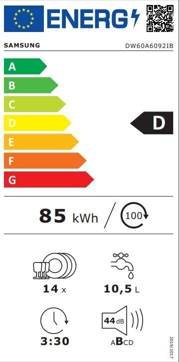 Samasung DW60A6092IB cena un informācija | Trauku mazgājamās mašīnas | 220.lv