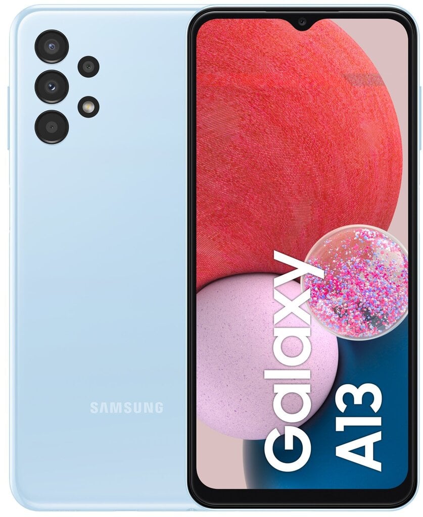 Samsung Galaxy A13 4/64GB, Dual SIM, SM-A135FLBVEUB Light Blue cena un informācija | Mobilie telefoni | 220.lv