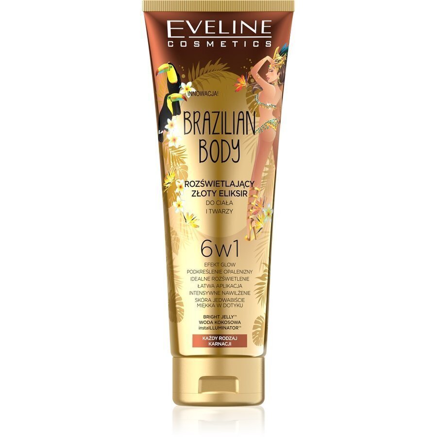 Mirdzumu piešķirošs ķermeņa eliksīrs Eveline Cosmetics Brazilian Body, 100 ml cena un informācija | Ķermeņa krēmi, losjoni | 220.lv