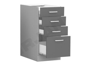 Шкаф кухонный Multiline 40 D 4S BB, серый/красный блеск цена и информация | Кухонные шкафчики | 220.lv
