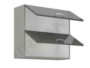 Шкаф кухонный Multiline 80 GU-72 2F, серый / красный блеск цена и информация | Кухонные шкафчики | 220.lv