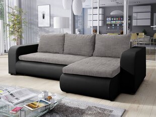 Stūra dīvāns BONIKO ekoskops Soft 011 (czarna) + Lawa 05 cena un informācija | Dīvāni | 220.lv