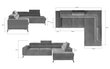 Stūra dīvāns E-LAURENCE-Monolith 77-Right cena un informācija | Dīvāni | 220.lv