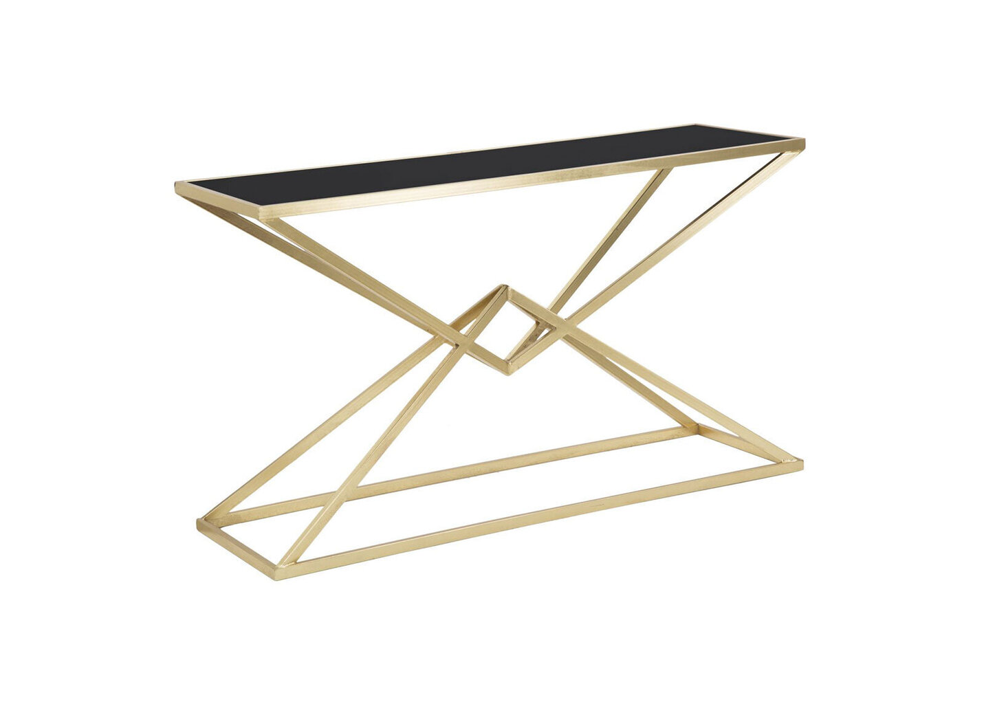Konsole Piramid, 130X40X75 cm, melna/zelta krāsā цена и информация | Konsoles galdiņi | 220.lv