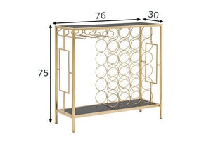 Konsole Glam pudelēm, 76X30X75 cm, melna/zelta krāsā cena un informācija | Konsoles galdiņi | 220.lv