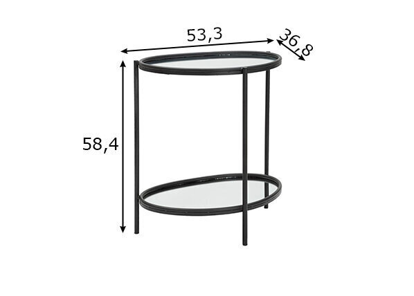 Sānu galds Maycos, 53.3X36.8X58.4 cm, melns цена и информация | Žurnālgaldiņi | 220.lv