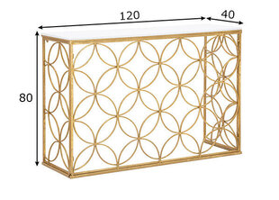 Konsole no zvaigžņu marmora, 120X40X80 cm, zelta krāsā/balta цена и информация | Столы-консоли | 220.lv