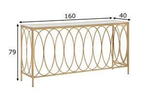 Konsole Ark Similmarble,160X40X79 cm, zelta krāsā cena un informācija | Konsoles galdiņi | 220.lv