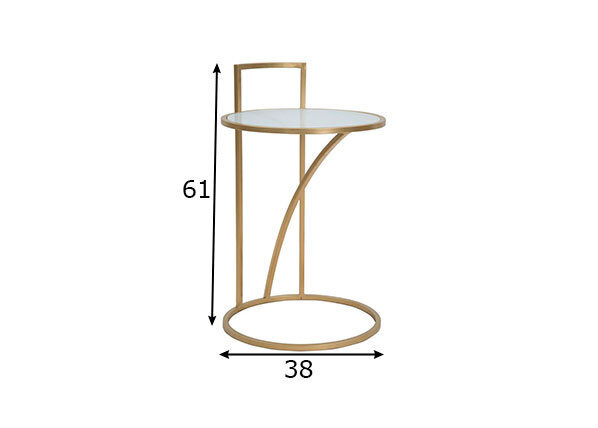 Kafijas galdiņš Glam Sofy, 38X61 cm, zelta krāsā cena un informācija | Žurnālgaldiņi | 220.lv