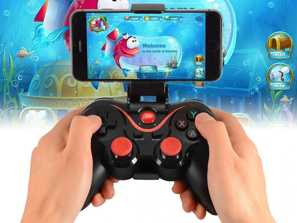 Bezvadu gamepad, paredzēts Android ios tālrunim, Smart TV, PC, Smart Box. cena un informācija | Spēļu kontrolieri | 220.lv