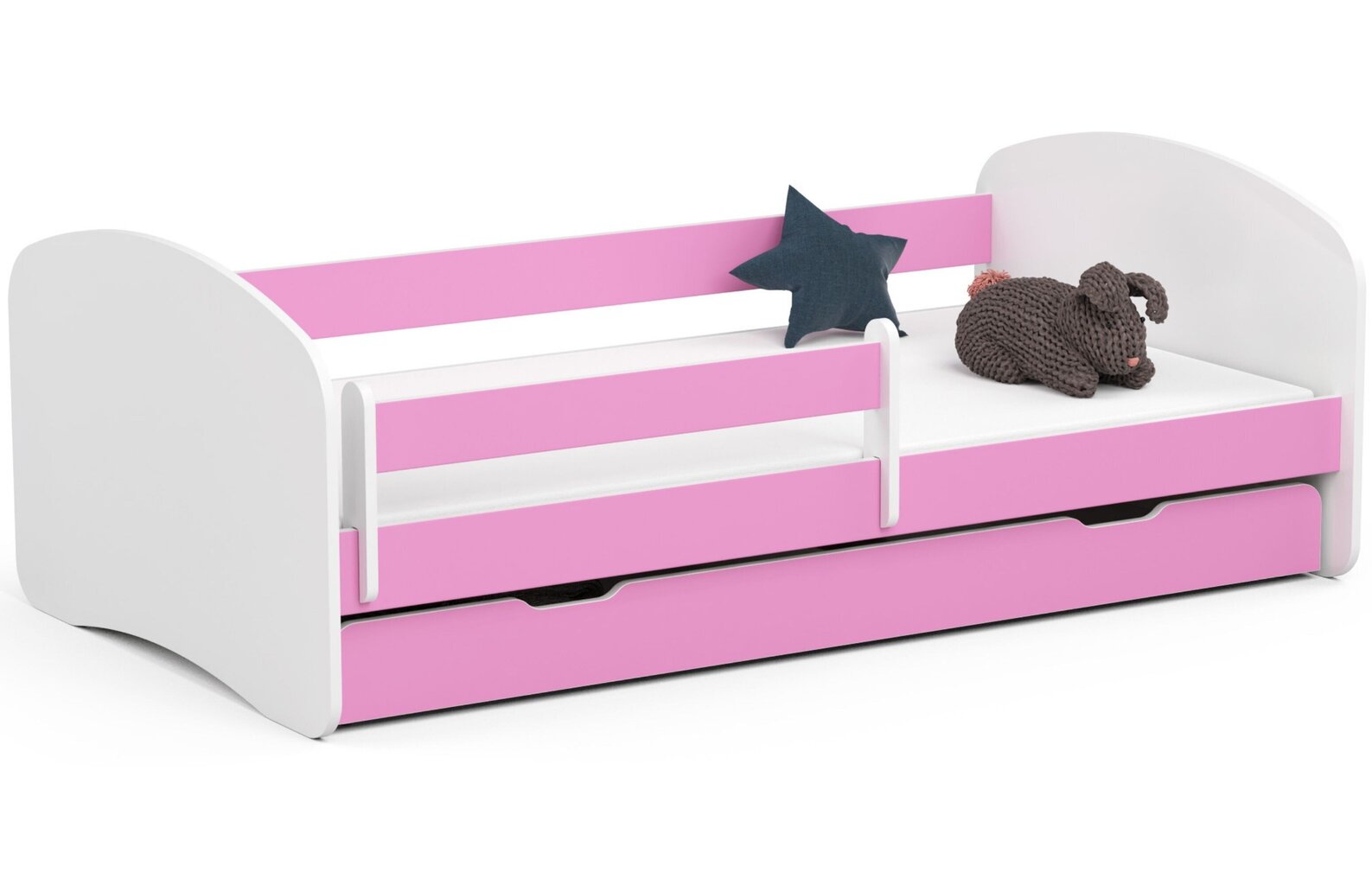 Bērnu gulta NORE Smile, 180x90 cm, balta/rozā цена и информация | Bērnu gultas | 220.lv