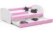 Bērnu gulta NORE Smile, 180x90 cm, balta/rozā cena un informācija | Bērnu gultas | 220.lv