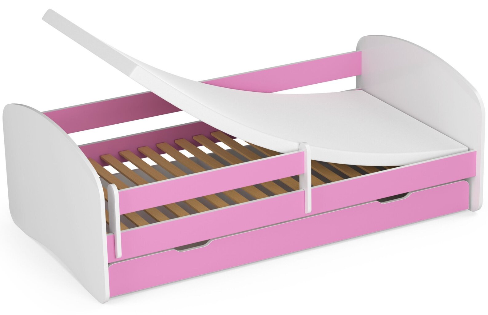 Bērnu gulta NORE Smile, 180x90 cm, balta/rozā цена и информация | Bērnu gultas | 220.lv