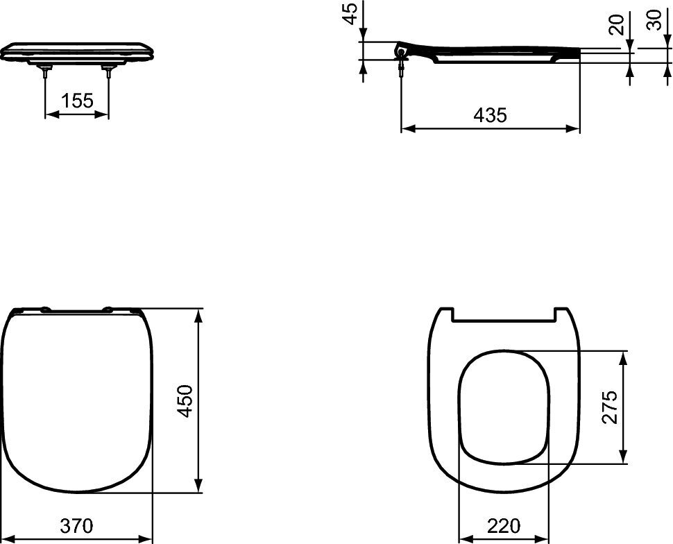 Vāks WC Ideal Standard Tesi Thin, balts. T352801 cena un informācija | Piederumi tualetes podiem un bidē | 220.lv