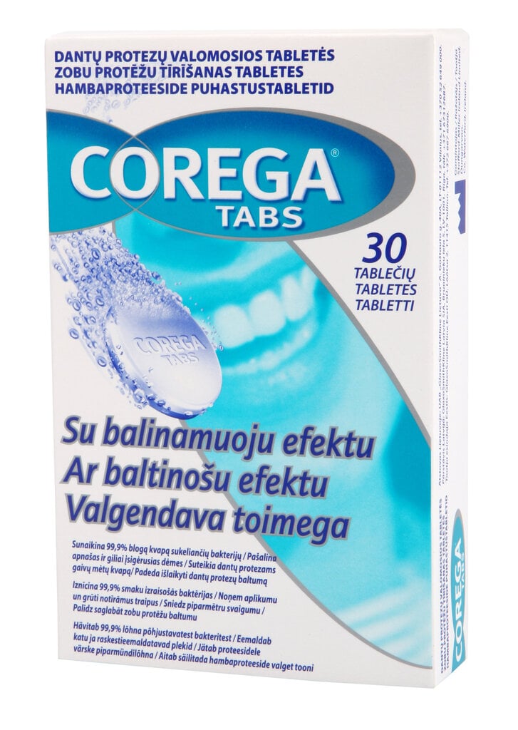 Zobu protēžu tīrīšanas tabletes 30 gab. COREGA Dental White цена и информация | Zobu pastas, birstes | 220.lv