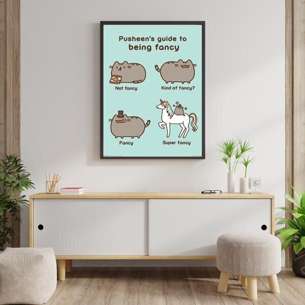 Pusheen Super Fancy - plakāts 61x91,5 cm cena un informācija | Gleznas | 220.lv