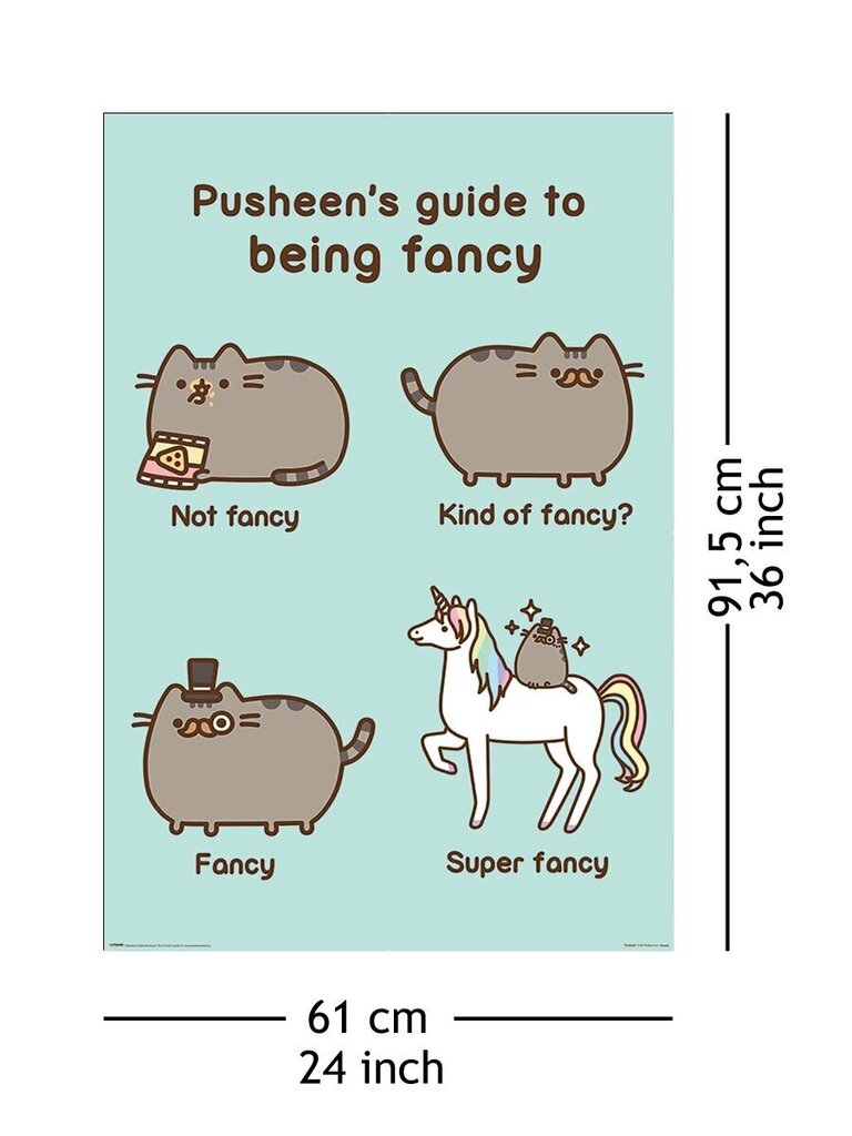 Pusheen Super Fancy - plakāts 61x91,5 cm cena un informācija | Gleznas | 220.lv