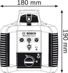 Rotējošs lāzera līmeņrādis Bosch GRL 250 HV (0601061600) cena un informācija | Rokas instrumenti | 220.lv
