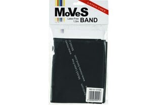 Резина Moves Band без латекса 1,5 м, черная цена и информация | Фитнес-резинки, гимнастические кольца | 220.lv