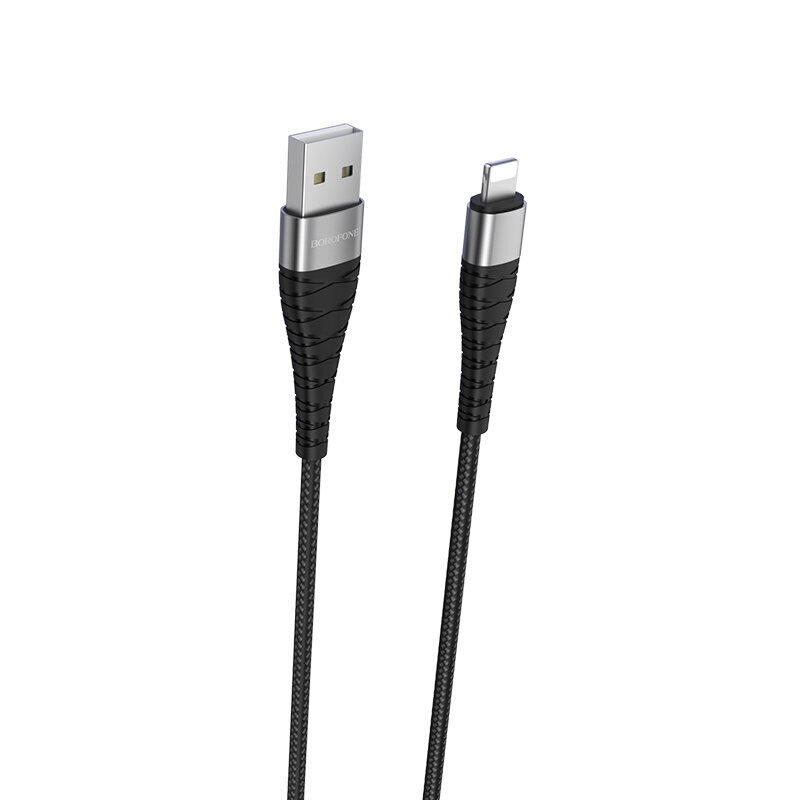 Kabelis Borofone BX32 Munificent - USB un Lightning - 5A, 1 metrs, melns цена и информация | Savienotājkabeļi | 220.lv