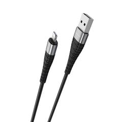 Kabelis Borofone BX32 Munificent - USB un Lightning - 5A, 1 metrs, melns цена и информация | Кабели для телефонов | 220.lv