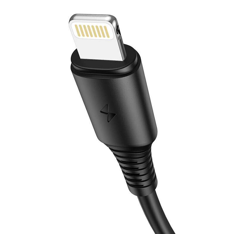 Kabelis Borofone Cable BX47 Coolway — USB uz Lightning — 2,4 A, 1 metrs, melns cena un informācija | Savienotājkabeļi | 220.lv