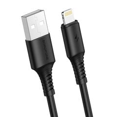 Кабель Borofone Cable BX47 Coolway - USB to Lightning - 2,4 А, 1 метр, черный цена и информация | Кабели для телефонов | 220.lv