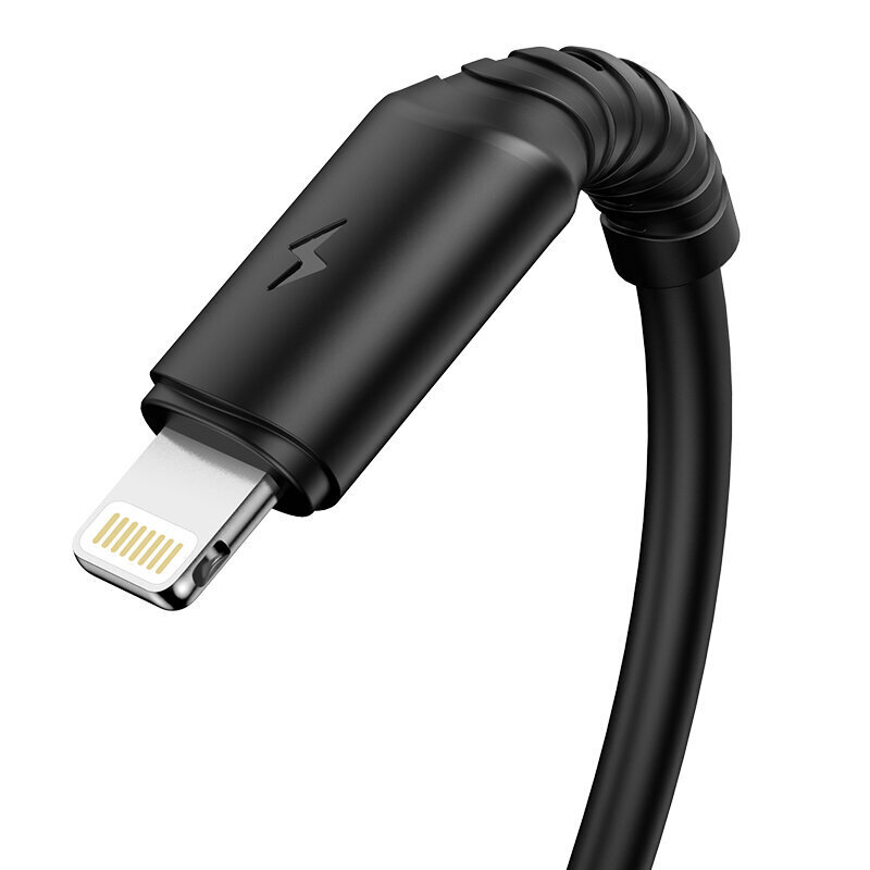 Kabelis Borofone Cable BX47 Coolway — USB uz Lightning — 2,4 A, 1 metrs, melns cena un informācija | Savienotājkabeļi | 220.lv