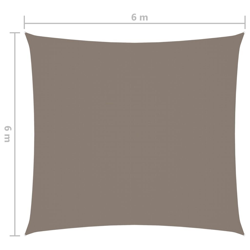 vidaXL saulessargs, 6x6 m, kvadrāta forma, pelēkbrūns oksforda audums cena un informācija | Saulessargi, markīzes un statīvi | 220.lv