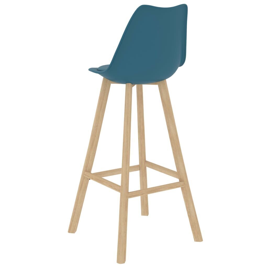 vidaXL bāra krēsli, 2 gab., tirkīzzili, PP un dižskābarža masīvkoks цена и информация | Virtuves un ēdamistabas krēsli | 220.lv