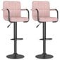 vidaXL bāra krēsli, 2 gab., rozā samts cena un informācija | Virtuves un ēdamistabas krēsli | 220.lv