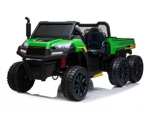 Divvietīgs Monster truck ar pašizgāzēju 24 volt 4x4, mūzikas modulis, zaļš цена и информация | Электромобили для детей | 220.lv