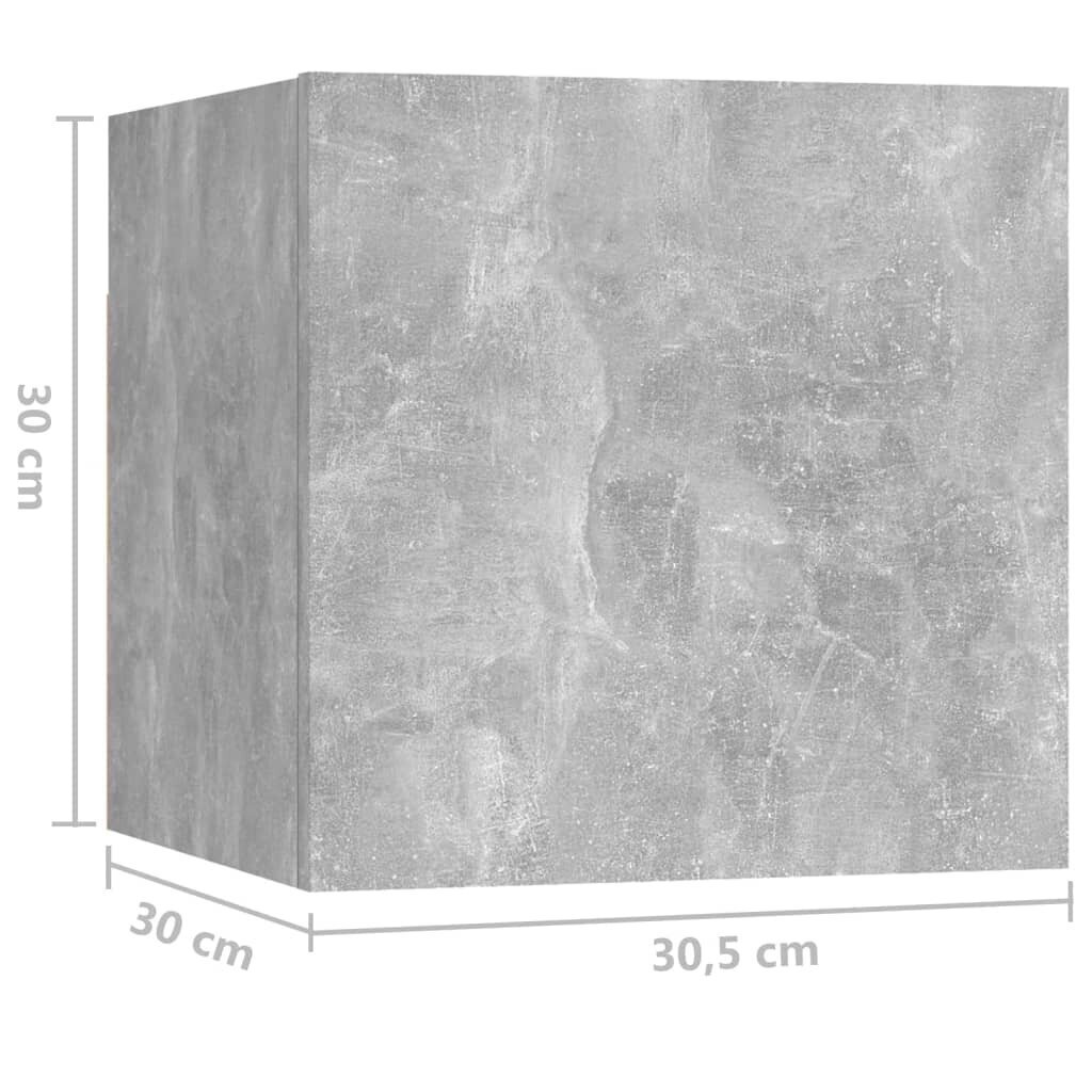 vidaXL naktsskapītis, 30,5x30x30 cm, betona pelēks, skaidu plāksne cena un informācija | Naktsskapīši | 220.lv