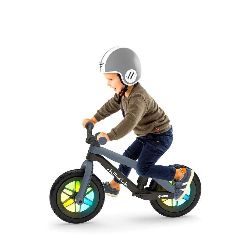 Chillafish BMXie 2 līdzsvara velosipēds no 2 līdz 5 gadiem ar gaismiņām, Anthracite! cena un informācija | Balansa velosipēdi | 220.lv