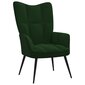 vidaXL atpūtas krēsls ar kāju balstu, tumši zaļš samts цена и информация | Atpūtas krēsli | 220.lv