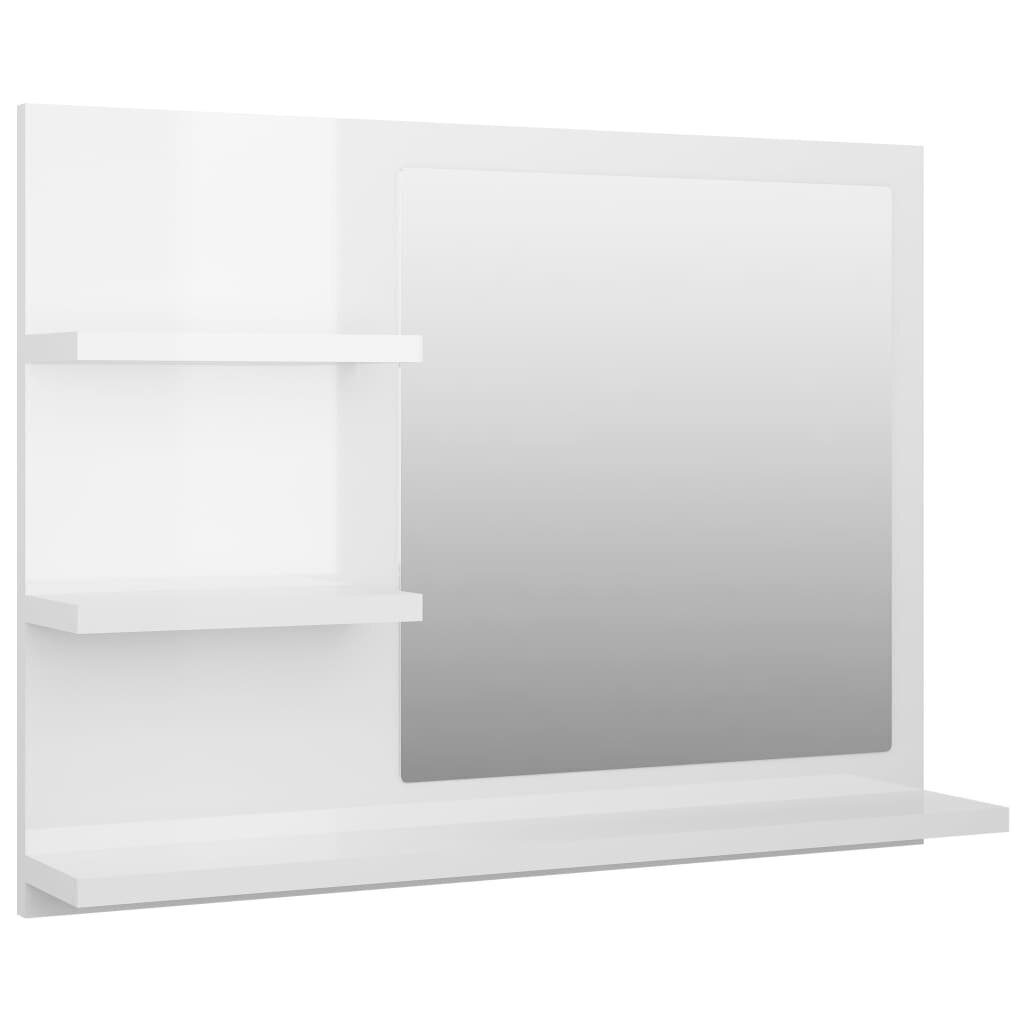 vidaXL vannasistabas spogulis, spīdīgi balts, 60x10,5x45 cm цена и информация | Vannas istabas spoguļi | 220.lv