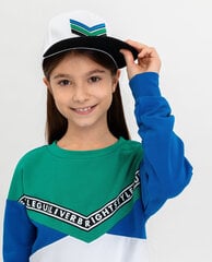 Cepure ar nagu meitenēm Gulliver, balta / zaļa, 56/58 cm cena un informācija | Cepures, cimdi, šalles meitenēm | 220.lv