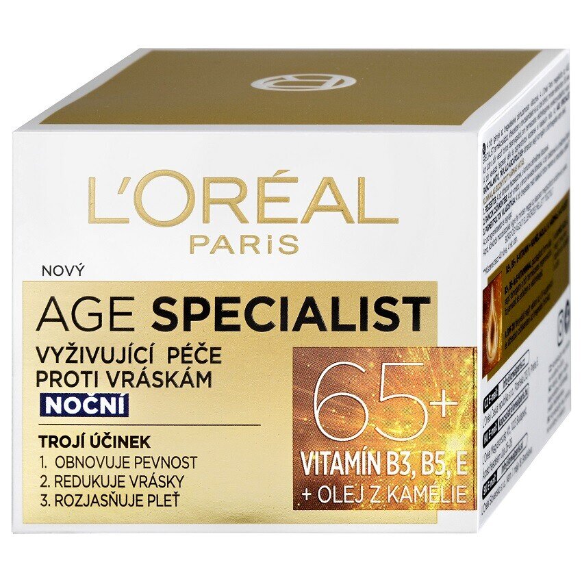 Sejas ādas pret grumbu līdzeklis L´Oréal Paris 65+ 50 ml cena un informācija | Sejas krēmi | 220.lv