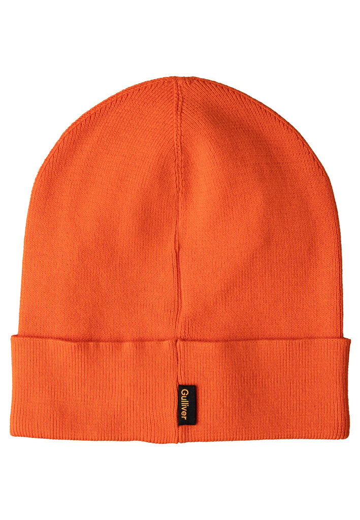 Adīta cepure ar apdruku zēniem Gulliver, oranža cena un informācija | Cepures, cimdi, šalles zēniem | 220.lv