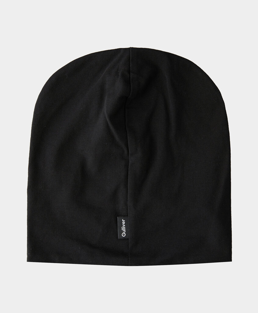 Cepure ar apdruku zēniem Gulliver, melna, 52 cm цена и информация | Cepures, cimdi, šalles zēniem | 220.lv