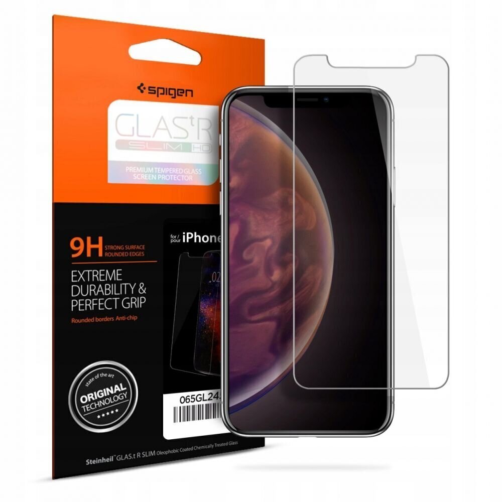 Ekrāna aizsargstikls SPIGEN GLAS.TR SLIM paredzēts iPhone XRun iPhone 11 цена и информация | Ekrāna aizsargstikli | 220.lv