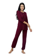 Вискозная пижама Lega PMV86, бордовый цена и информация | Женские пижамы, ночнушки | 220.lv