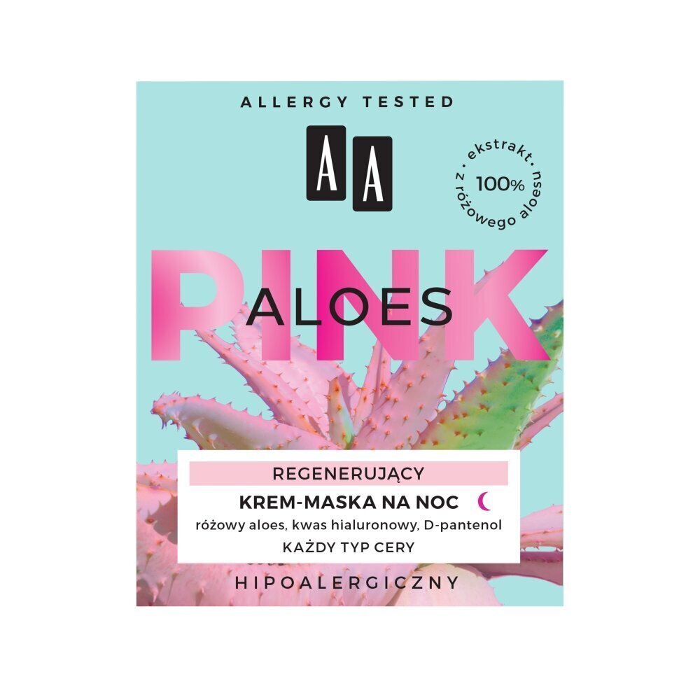 Nakts sejas krēms-maska AA Pink Aloes 50 ml цена и информация | Sejas krēmi | 220.lv