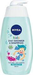 Nivea 2in1 bērnu dušas želeja un šampūns 500 ml цена и информация | Косметика для мам и детей | 220.lv