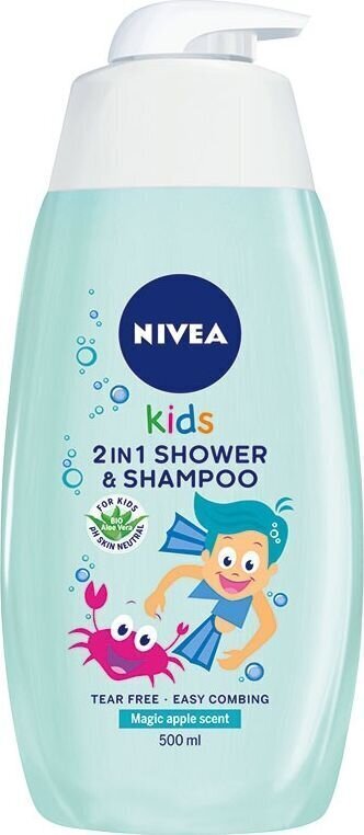 Nivea 2in1 bērnu dušas želeja un šampūns 500 ml цена и информация | Bērnu kosmētika, līdzekļi jaunajām māmiņām | 220.lv